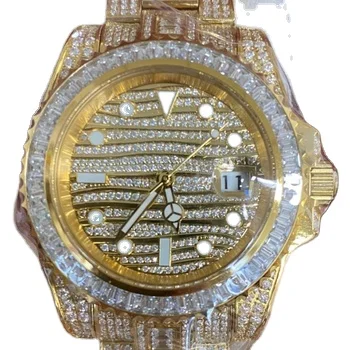 Rappers VVS Diamond Wrist Watch Hip Hop Iced Out Moissanite Watch for Men