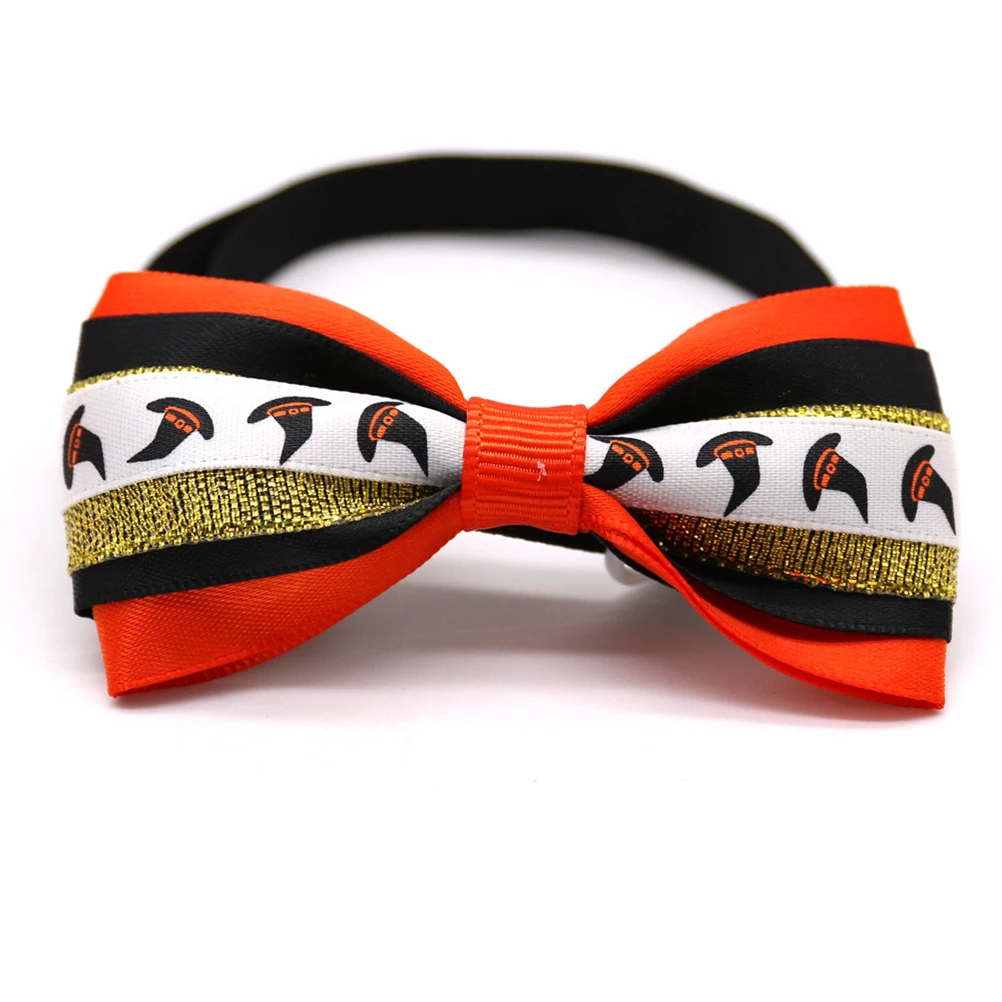 

12pcs Halloween Pet Dog Collar Adjustable Puppy Necktie Cat Bowknot Bell Durable Puppy Accessories Outdoor Walking