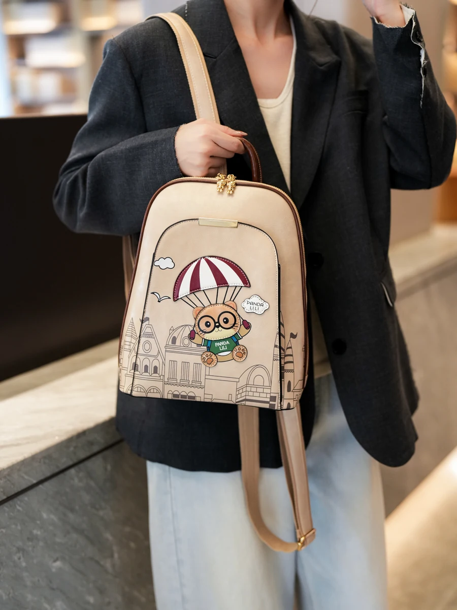 2026-new-fashionable-korean-style-large-capacity-women's-backpack-bear-cartoon-design-commuter-bag-suitable-for-travel-and-books