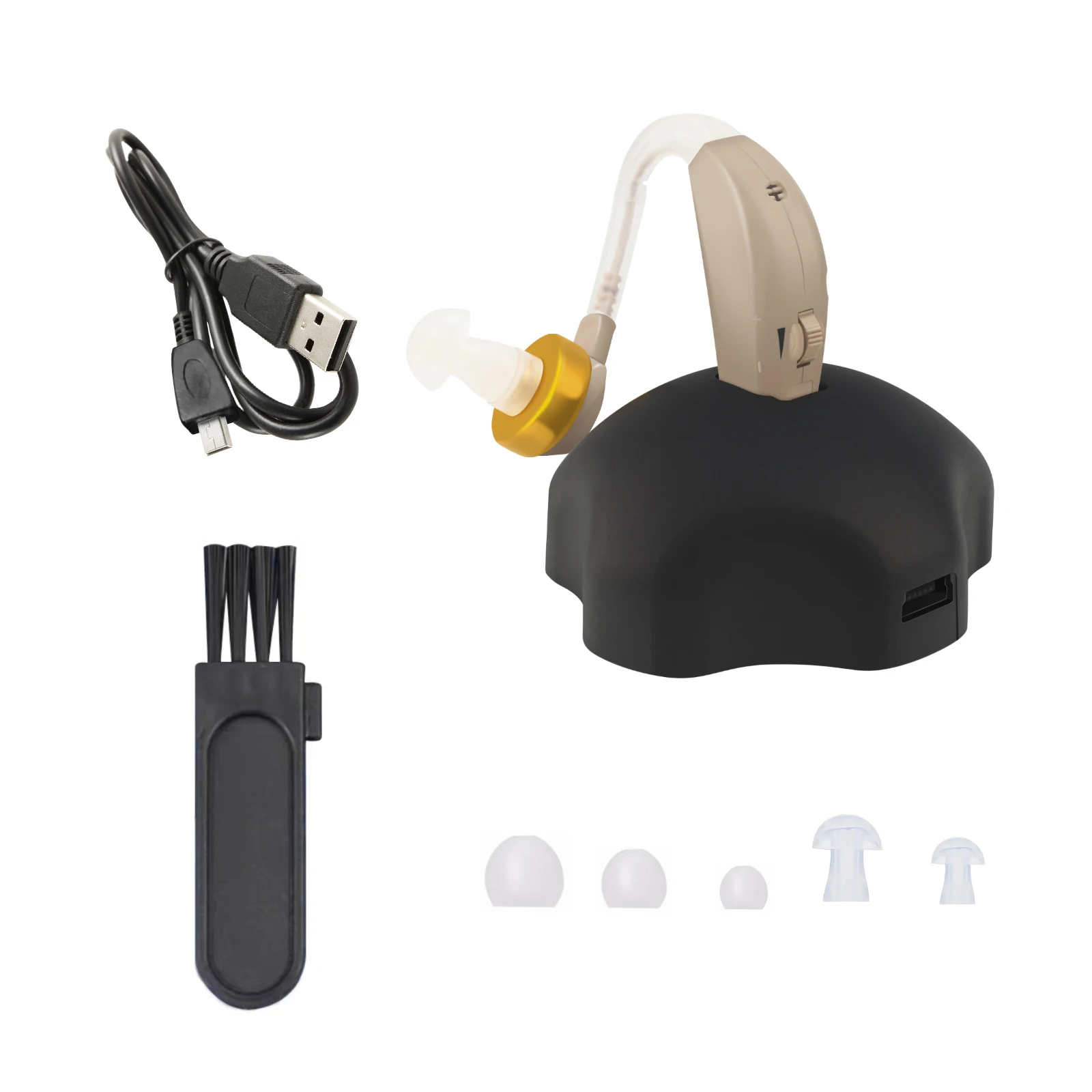 

Mini Rechargeable Hearing Aid Digital BTE Hearing Aids Adjustable Tone Sound Amplifier Portable Deaf Elderly digital Hearing Aid