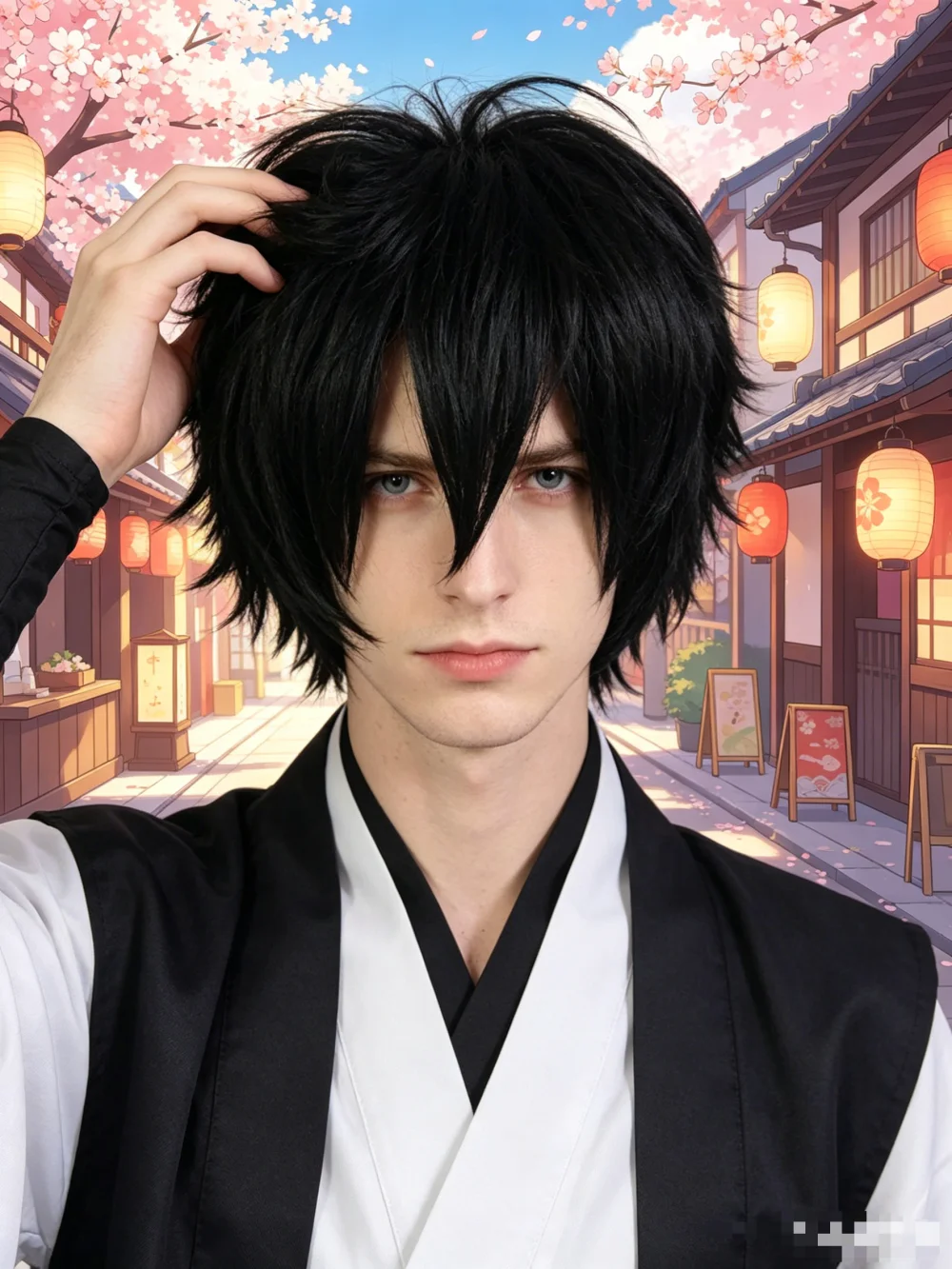 Short Anime Cosplay Wig – Spiky Layered Synthetic Hair, Vibrant Colors for Game Character, Festival & Daily Fantasy Looks