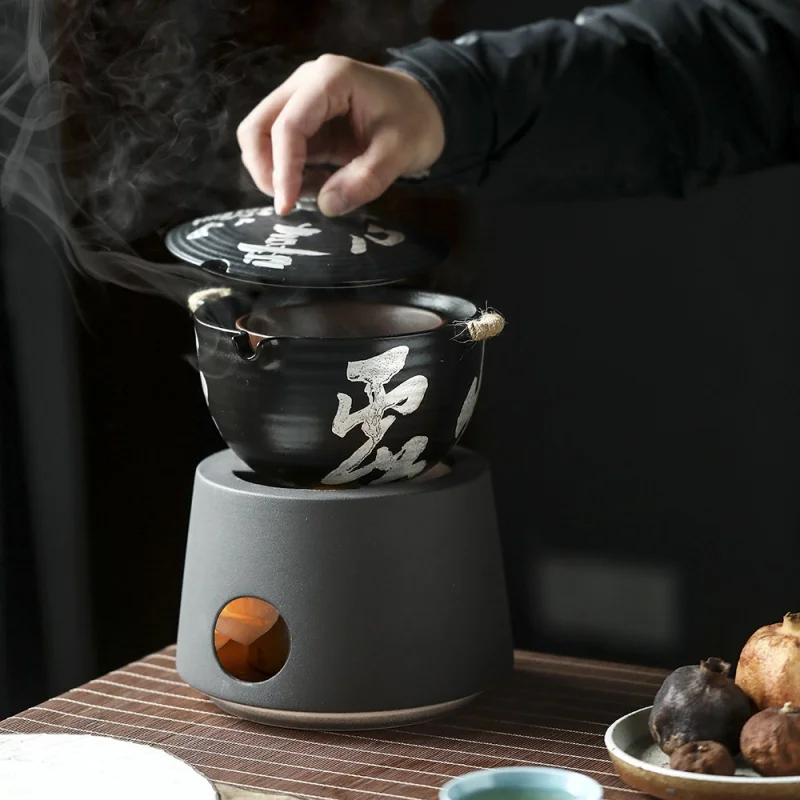 Ceramic Black Tea Fire-Resistant Furnace Glass Tea Maker Side Handle Tea Stove Charcoal Burner Office Household Boiling Water Ov