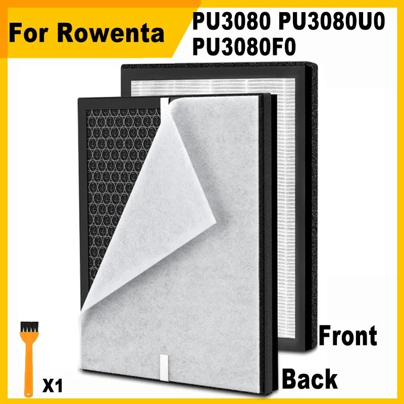 Filtro de carbón y HEPA 2 en 1 de repuesto para purificador de aire Rowenta PURE AIR GENIUS PU3080 PU3080U0 PU3080F0