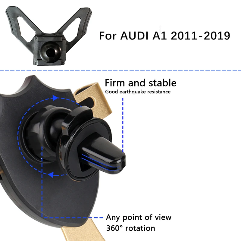 Car Mobile Phone Holder Air Vent Mounts Stand GPS Gravity Navigation Bracket For Audi A1 Sportback 8XA 8XF 2011-2019 Accessories