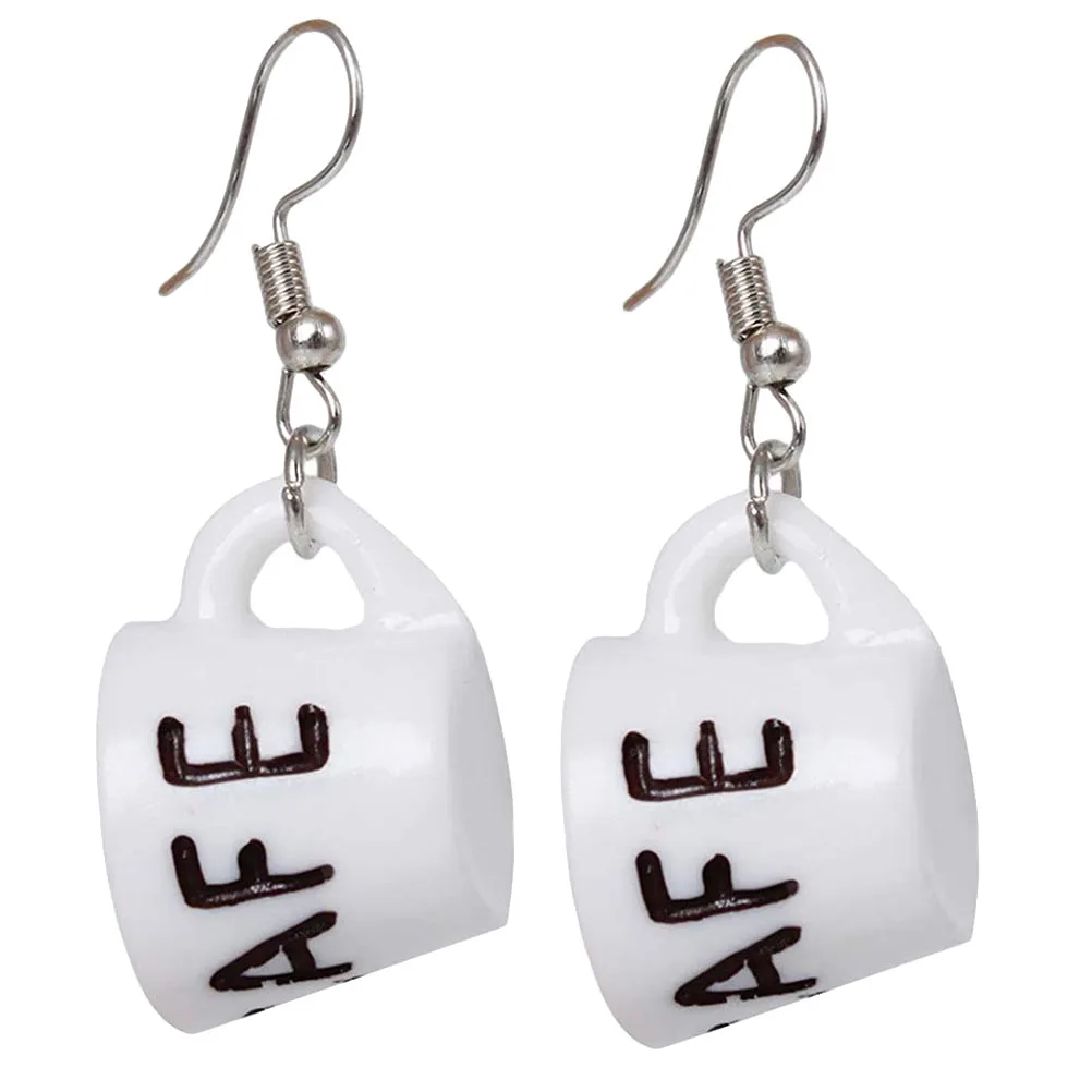 

Unique Mini Coffee Cup Earrings Dangle Accessories Fashionable Jewelry For Women Valentines Day