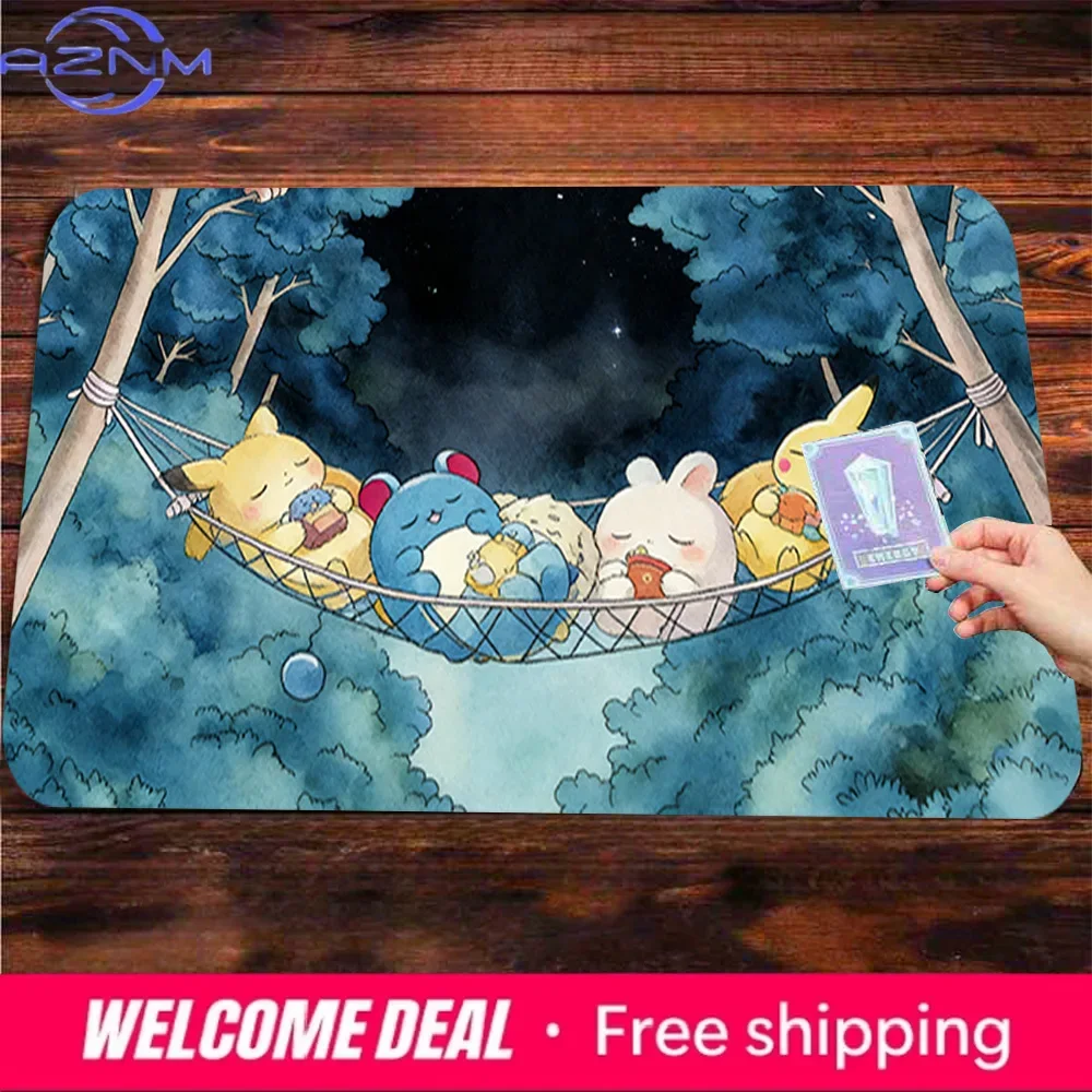 Cute Anime Characters Sleeping Hammock Gaming Mouse Pad Large Non-Slip Desk Mat