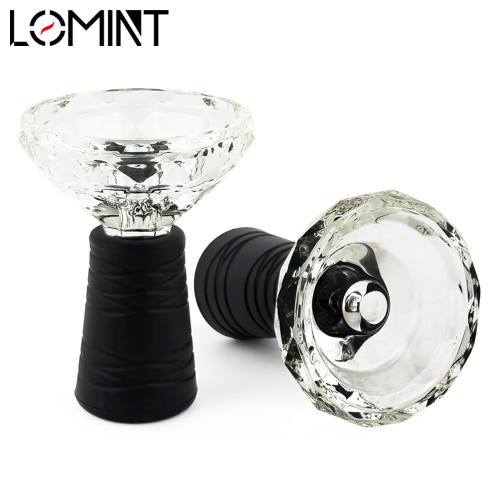 LOMINT Large Crystal Hookah Bowl Glass Chicha Narguile Shisha Tobacco Holder