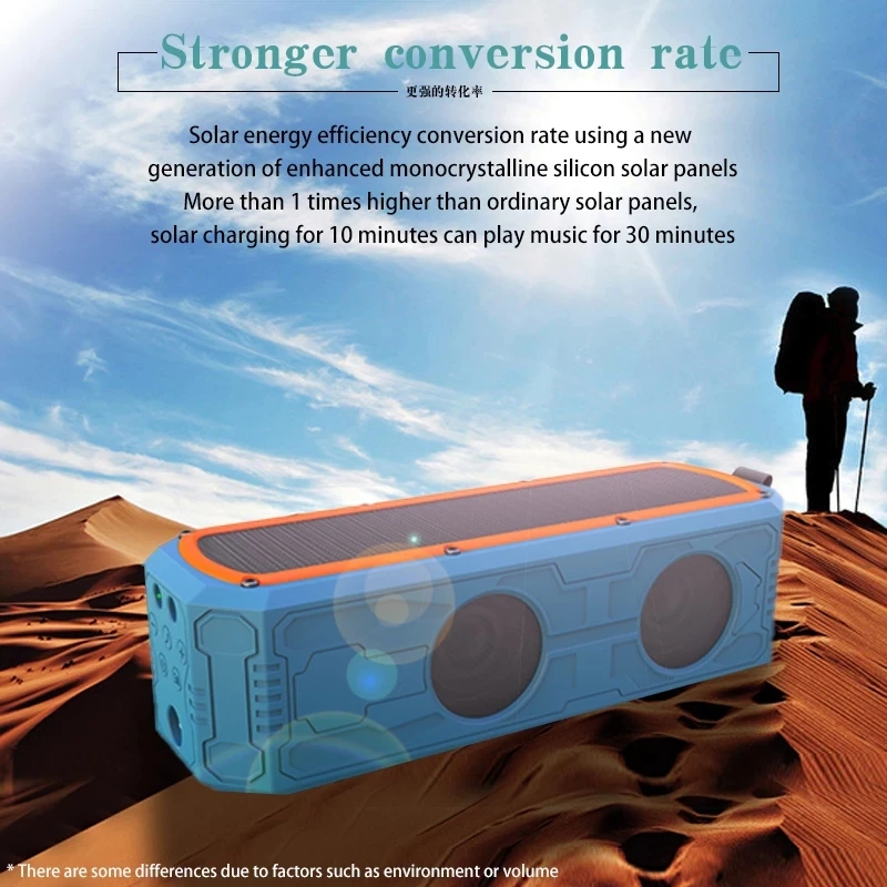 T62 Solar Audio Bible Outdoor Riding Waterproof Blue Tooth Small Speaker Light Mobile Power Charging Treasure Long Battery Life