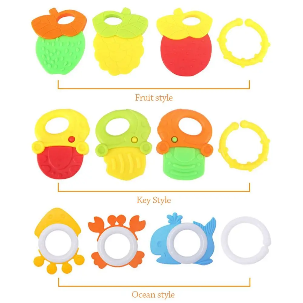 7 unids/set de sonajero de juguete colorido para bebé, cascabeles de mano interactivos inteligentes, juguetes suaves y bonitos para niños pequeños, juguete para masticar durante la dentición