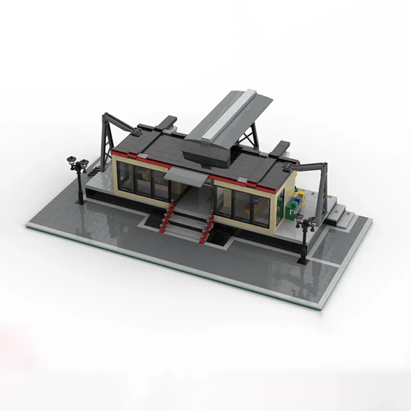 1081PCS Modular Train Station Expanded Creative Technology MOC Toy Christmas Birthday Gift for Children