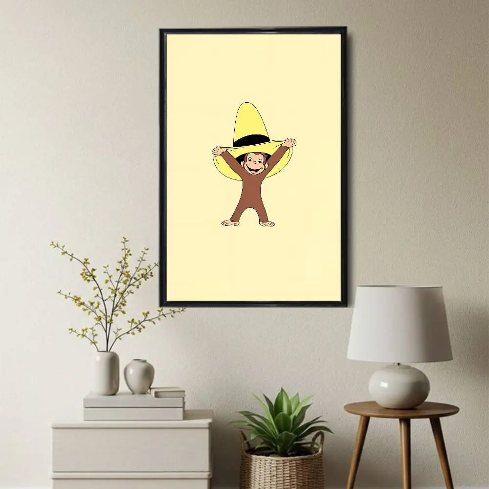 furry monkey on the internet Curious George Poster Trendy Wall For Coffee Office Bar Decoration Best
