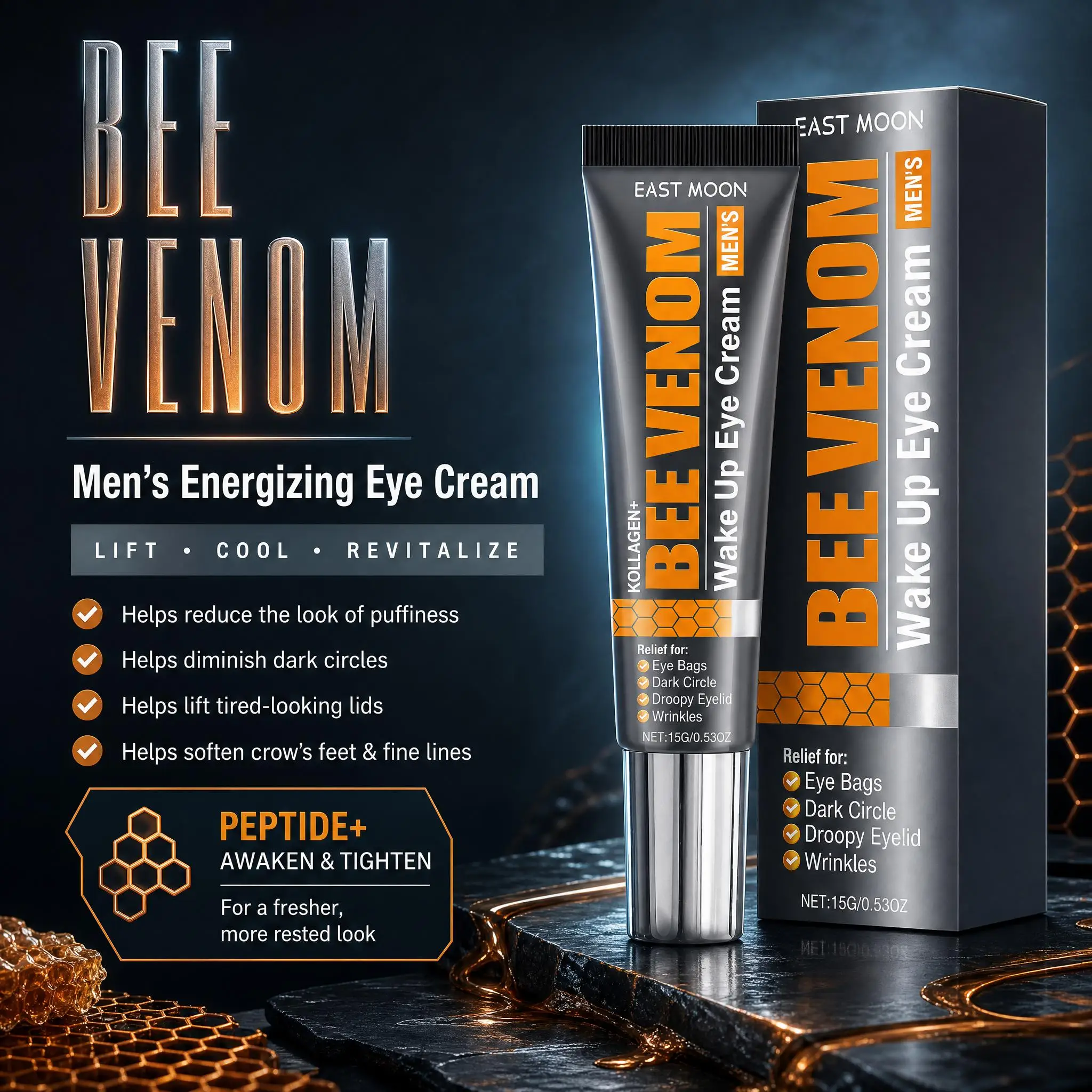 Bee Venom Eye Cream For Wake Up Eye Skin Reduces Eye Bag Dark Circles Efficient Firm Eye Contour Hydrating Nourish Eye Cream Gel
