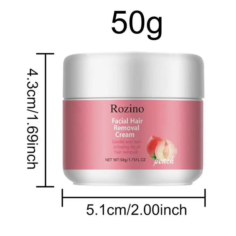 Depilatory Cream For Face Intimate Hair Removal Cream 1.75fl Oz Honey Peach Hydrating Mild Gentle Effective Depilatory Cream