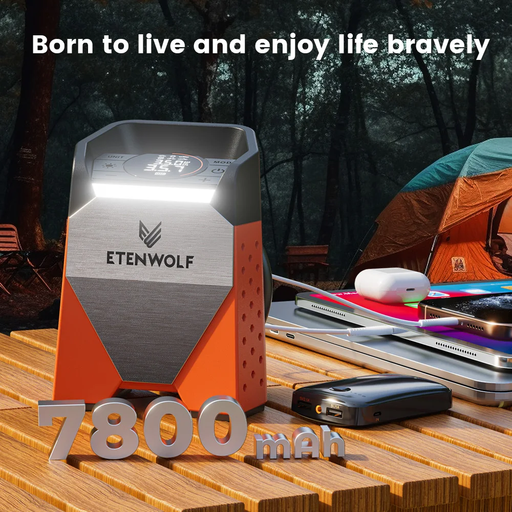 ETENWOLF ZEPHYR S3C Portable Air Compressor 100% Duty Cycle Car Tire Inflator 7800mAh for Cars, Motorcycles, Bicycles Balls - Image 4