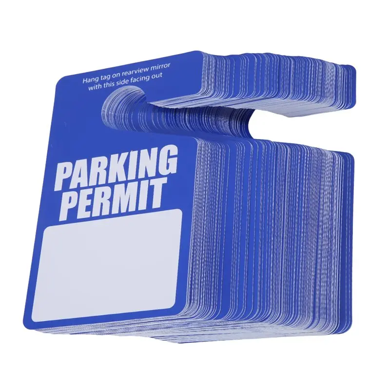 New Arrivals-For Car Rear View Mirror Compatible 100-Pack PVC 3 X 5 Inch Parking Permit Hang Tags Plastic Parking Placard Tags