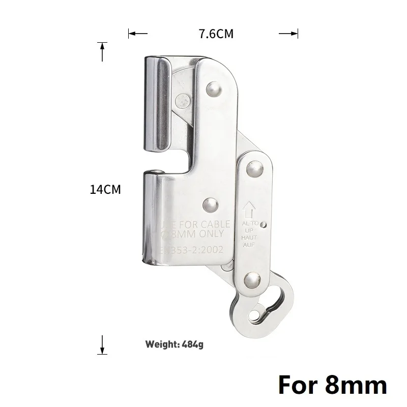 8mm 10mm 12mm Stahlkabel Absturzsicherung Arbeiten in Höhe Seilgreifer für Stahlkabel-Windkraft-Schutzausrüstung