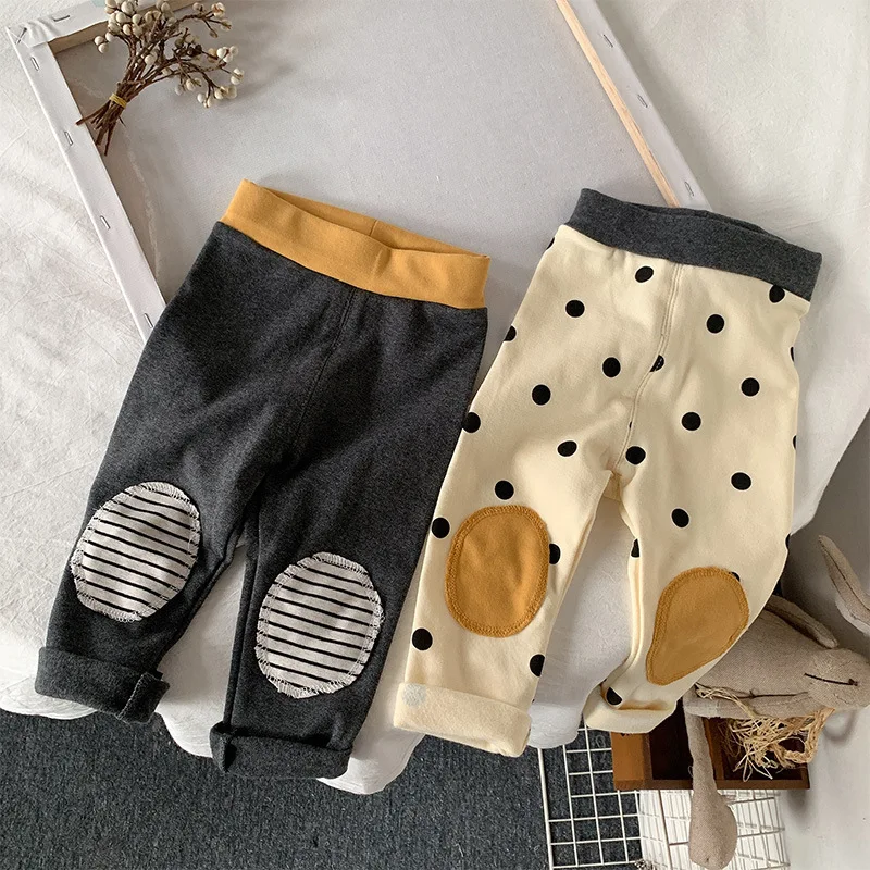 Autumn New Children Leggings Infant Toddler Cotton Dot Bottoming Pants Baby Girls Striped Casual Trousers Versatile Kids Clothes