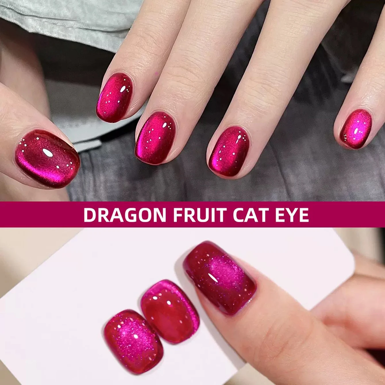 

1pcs ZH Super Temperament Whitening Glass Bead Nail Art Summer Exclusive Red Thread Pitaya Cat Eye Gel Nail Polish Nail Supplie