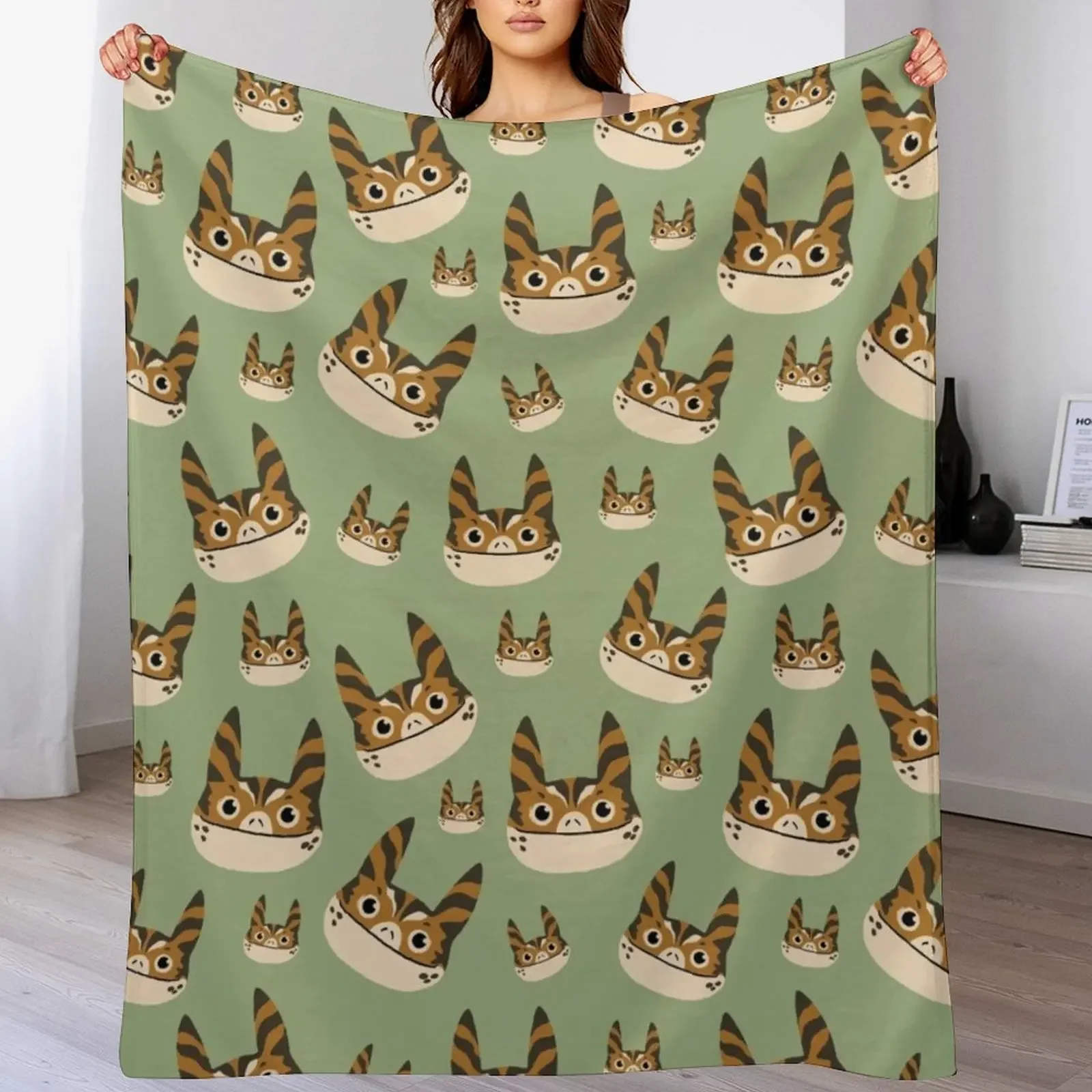 

loth cat pattern Throw Blanket Designers Furrys blankets ands Decorative Beds Blankets