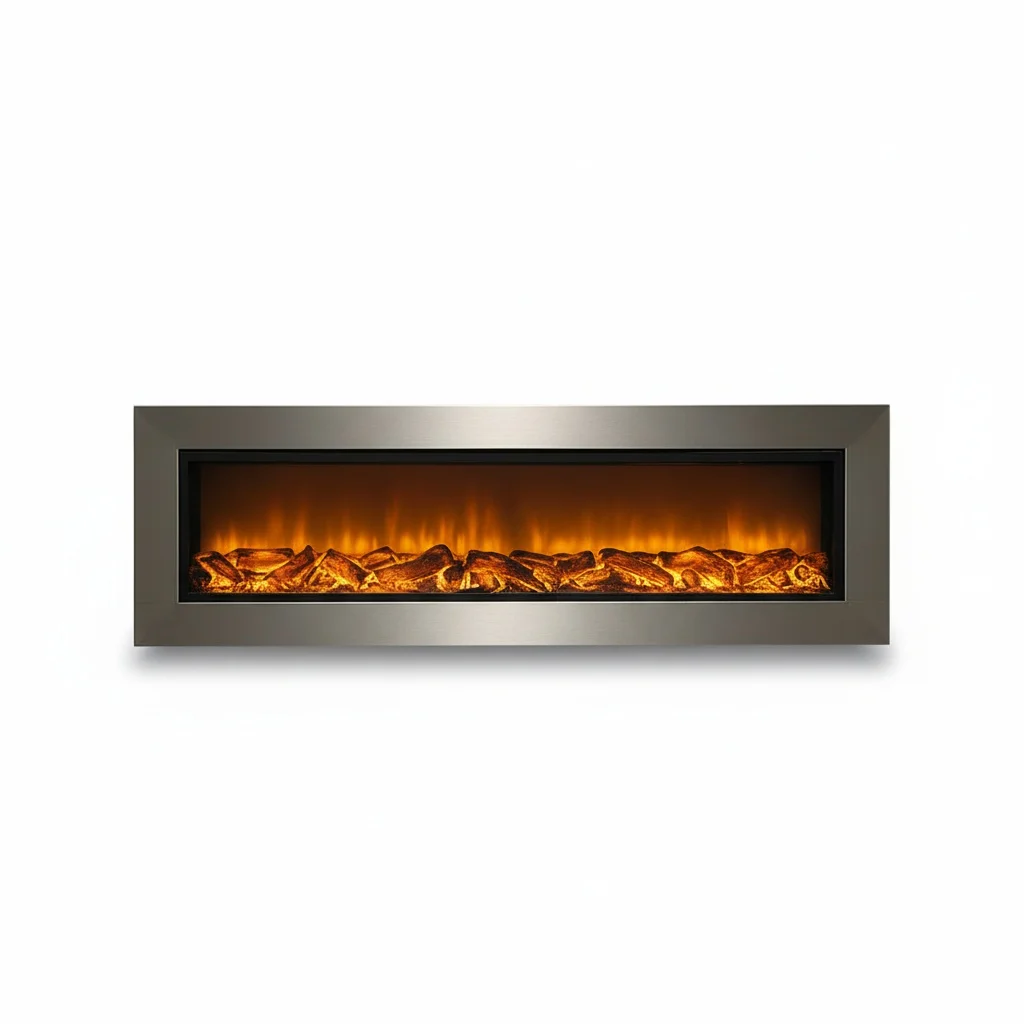

Electric Fireplace,80 inch 2040mm Cold-rolled Steel Fireplace Insert with Adjustable Flame Color,Toughened Glass Infrared Heater