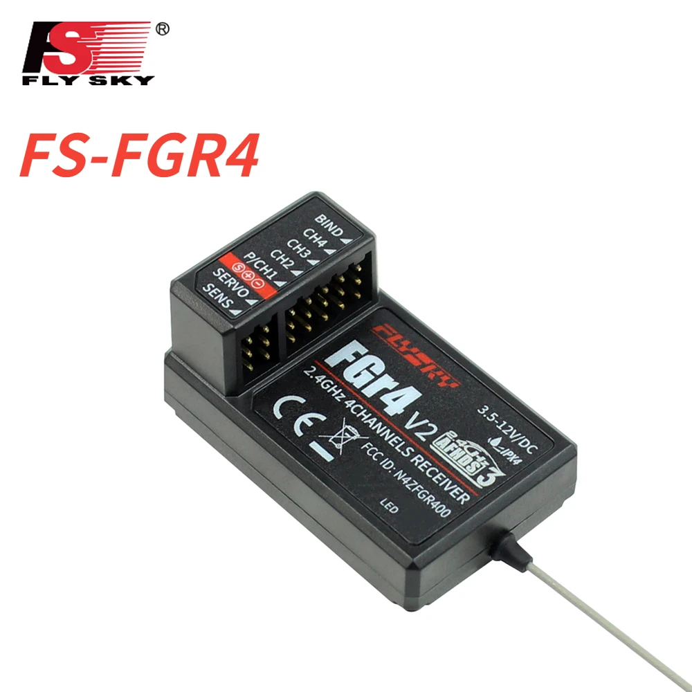 Flysky Receiver FGR4S FS-FGR4S 4CH Built-in Single Antenna Bidirectional Can Be PPM/IBUS Output for Flysky FS-FG4 Transmitter