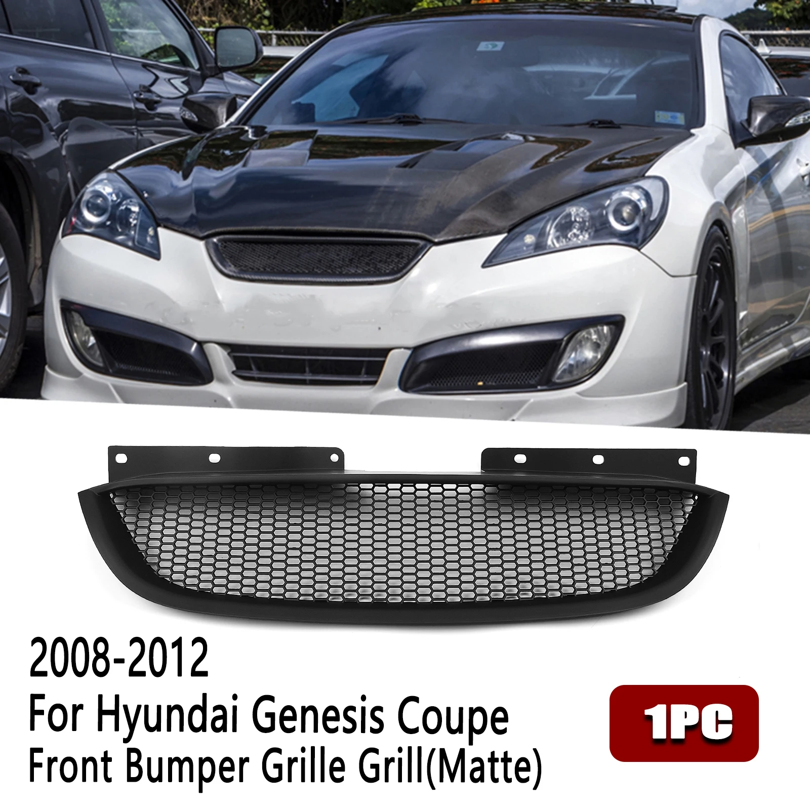 Car Front Grille Upper Replacement Bumper Hood Mesh Grid Auto Part For Hyundai Genesis Coupe 2008 2009 2010 2011 2012