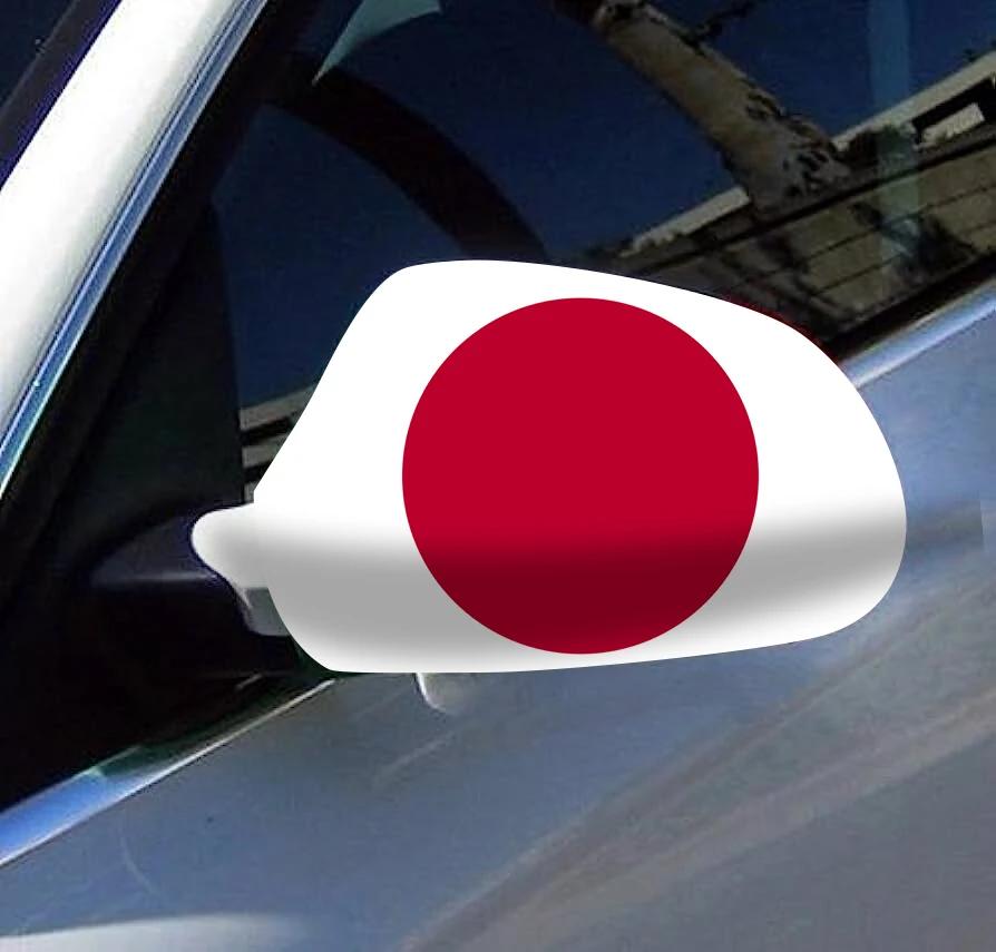 Directly Delivery 2 Pcs Free Size Four-way stretch fabric Japan Japanese Flags Car Mirror Cover