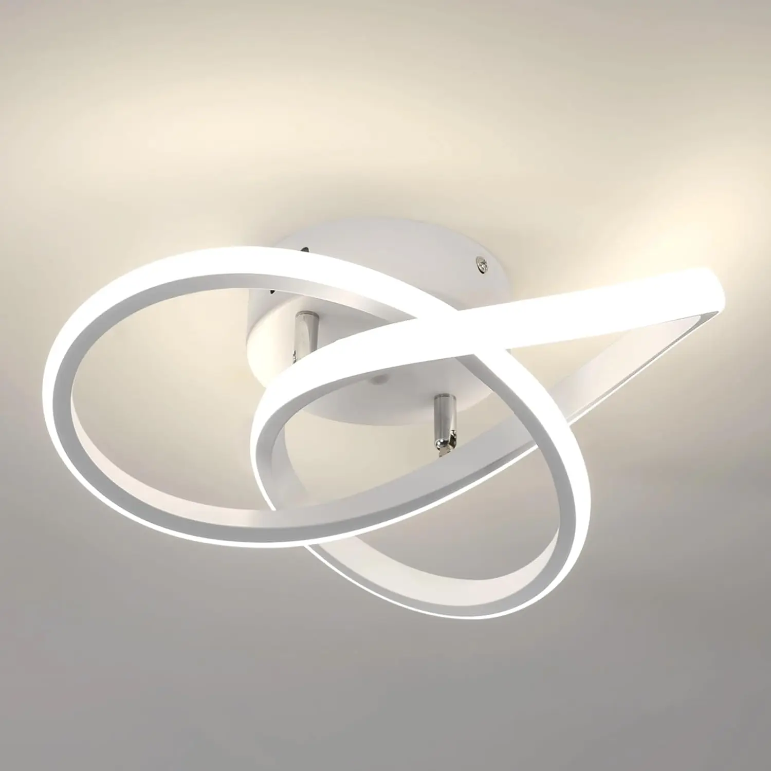 Plafoniera moderna a LED, 30W 3375LM Lampada da soffitto a LED a forma di fiore per camera da letto, corridoio, cucina, bagno, bianco, 4500K