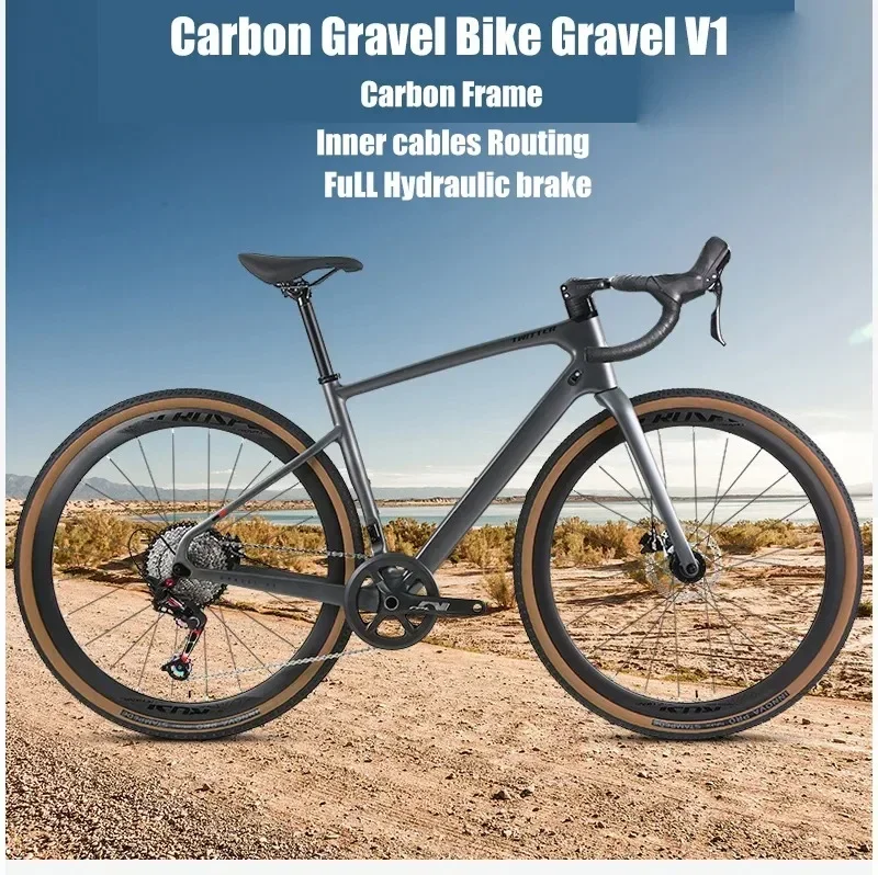 700*40C Carbon Fiber Frame Road Bike Full Oil Disc Road Racing Inner Cable Cross-Country Bicycle gravel MTB bike aldult student