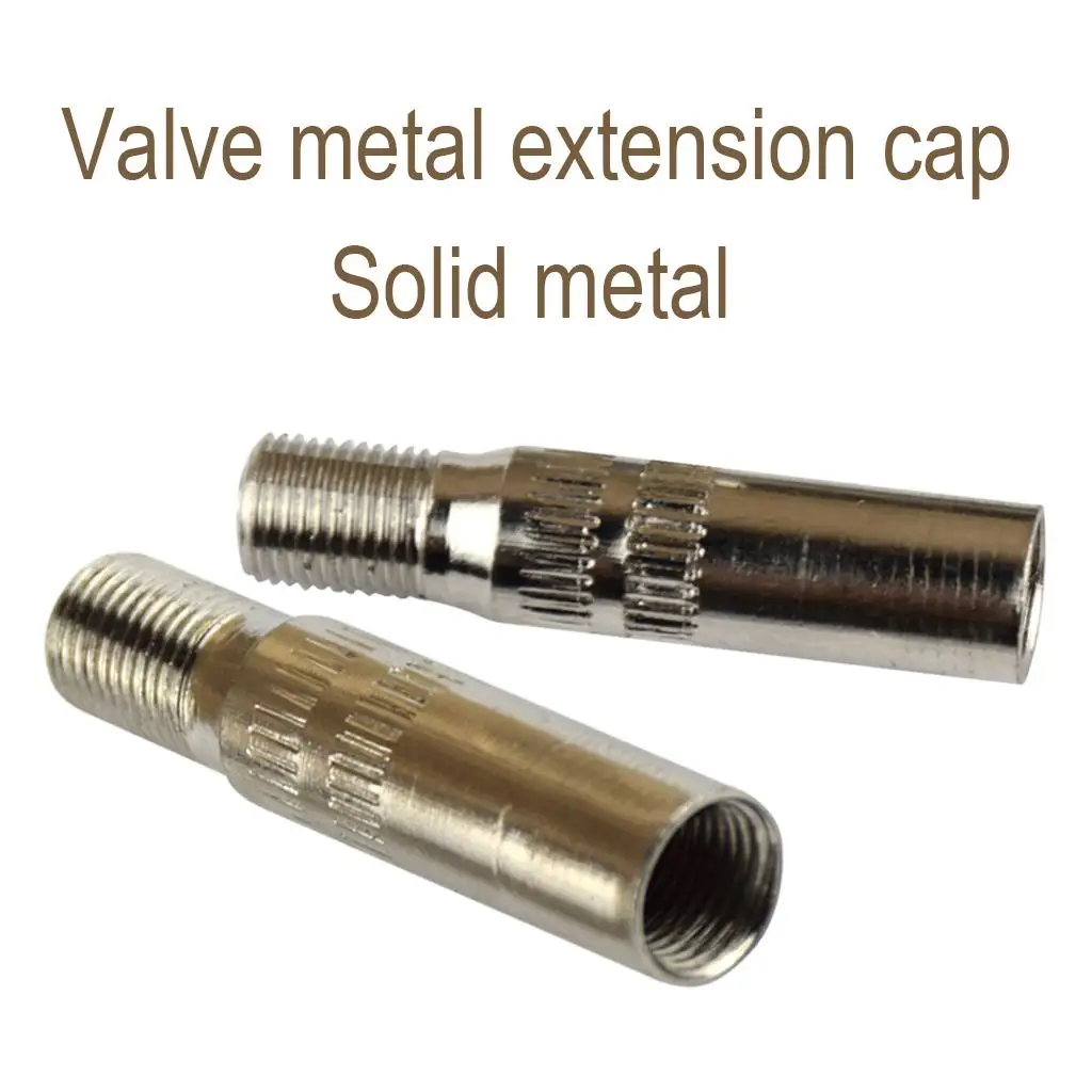 Pure Copper Tyre Valve Extension Screw on Cap Chrome Plated Stem for Car Vehicle Bike Easy Install