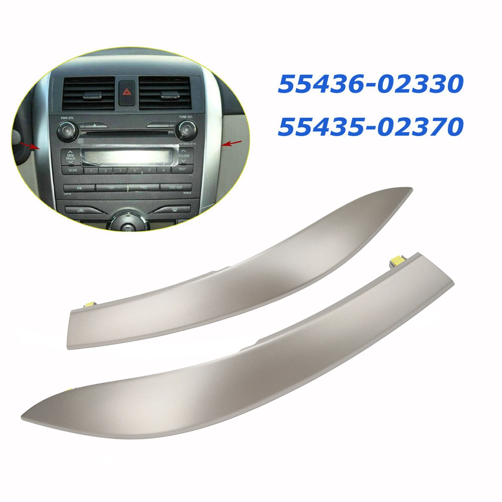 5543602330 5543502370 Central Dashboard Trim Strip Left Right For Toyota Corolla 2009-2013 Air Vent Pannel 1 Pair
