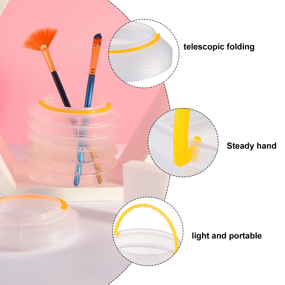 

2pcs 2L Foldable Water Bucket Stretchable Portable Camping Outdoor Fishing Gear Transparent Plastic Bucket For Travel Storage