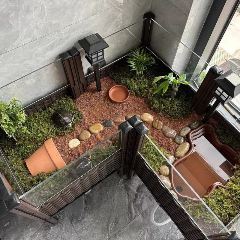 

Turtle Tank Breeding Ecological Box Sun Landscape Half Water Platform Climbing Platform Large Turtle Breeding Box