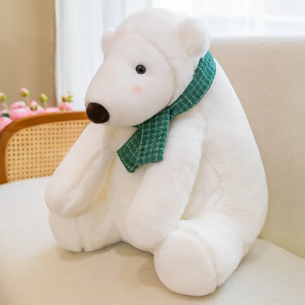 

Scarf Polar Bear Plush Toy Collection Soft Stuffed Polar Bear Doll Cartoon Fluffy Animal Plush Doll Adults Children