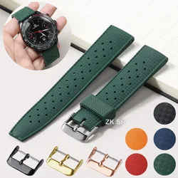 Classic Tropical Style FKM Silicone Watch Strap 20mm 22mm Watch Band Smart Watch Strap for Seiko Watch Replacement Bracelet Belt