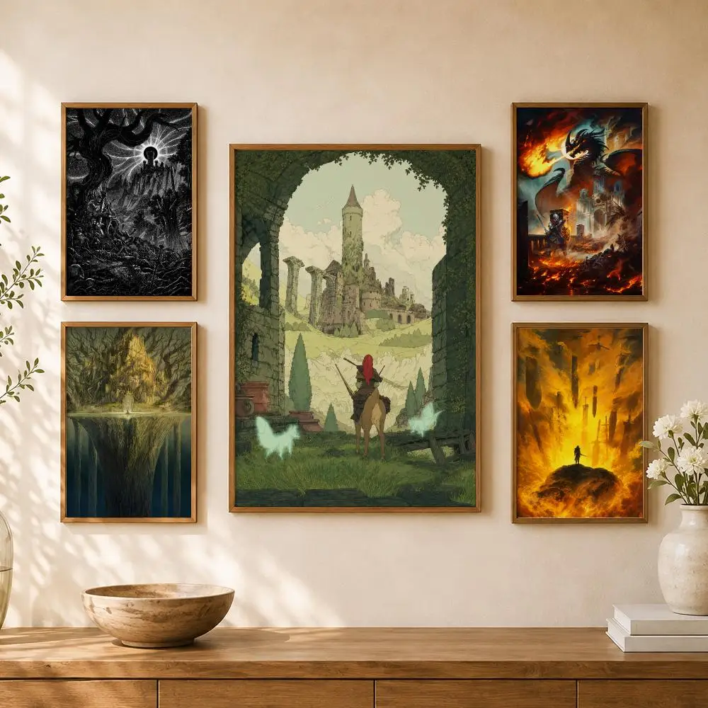 Fantasy Castle Dreamscape Ethereal Poster PP Self Adhesive Home Garage Dorm Bar Wall Decor Aesthetic Retro Gift