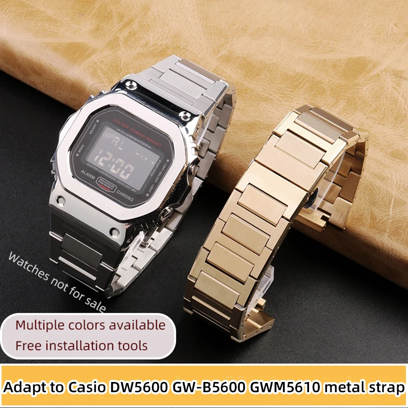 DW5600 metal strap band for G-SHOCK small block 3229 dw5600 watch strap Casio GW-B5600 GWM5610 MOD stainless steel bracelet tool