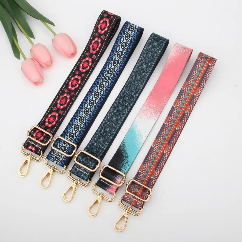 Adjustable bag straps  3.8CM printed polyester Lightweight and Soft  bag strap for crossbody purse accessories straps for bags