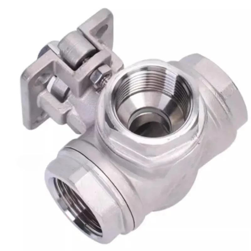 Threaded tee high platform ball valve 316 high platform tee with internal threaded cover type tee L-shaped Q15-16P