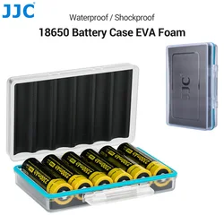 JJC 18650 Battery Storage Case Water Splash Resistant Battery Holder Box Organizer for 6 18650 Lithium Rechargeable Batteries