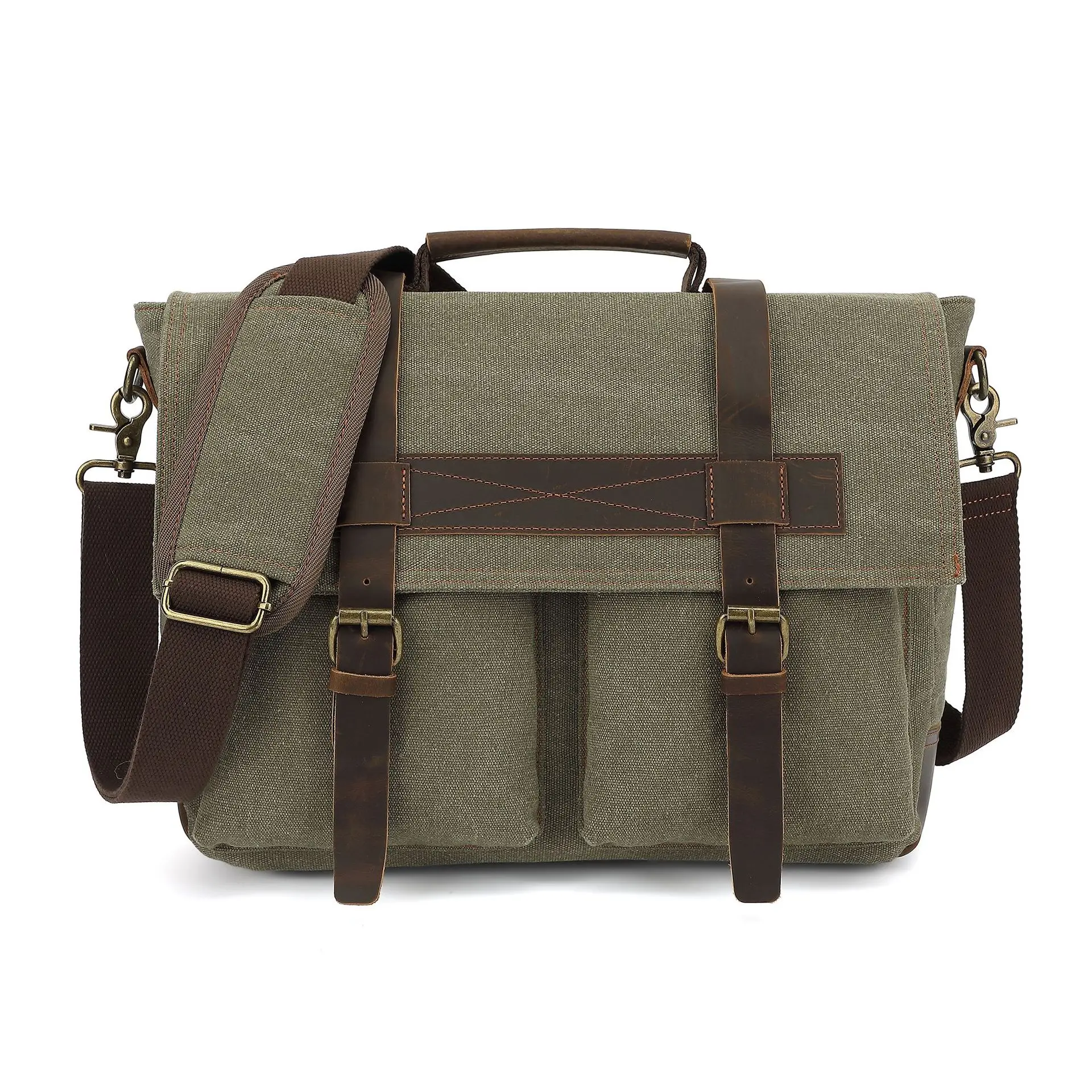 

Retro bag lid wear-resistant canvas men's backpack, large capacity 15.6-inch computer storage travel bag, hand-held men's bag