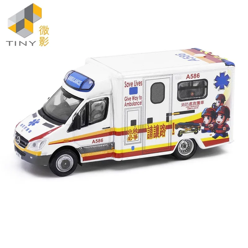 Tiny 1:76 Ben-chi Sprin-ter Ambulance NO.104 (A586) Alloy Simulation Model Car