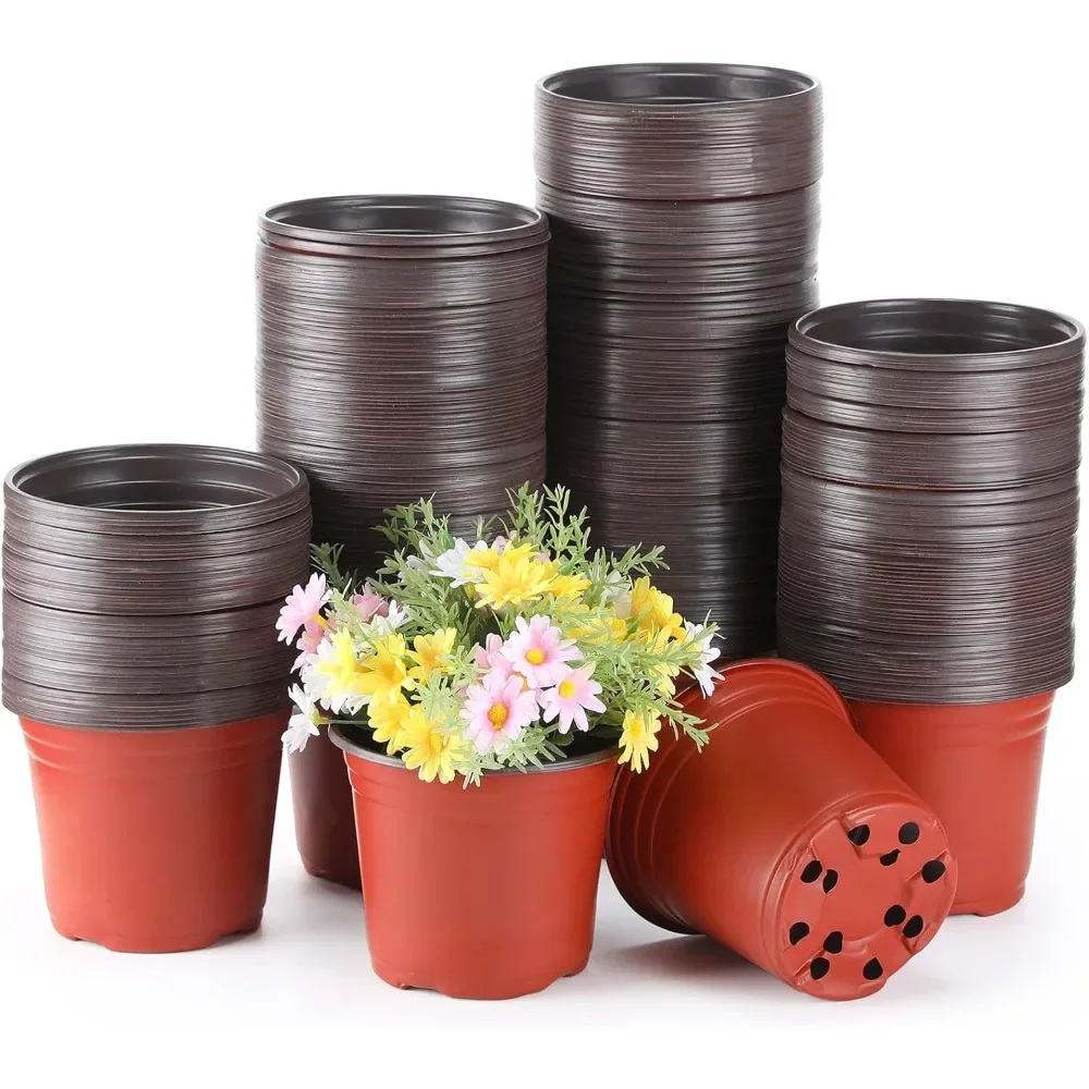 Nursery Pots Bulk Seed Starting Pots Succulent Pot Flower Pots with Drainage Holes Plastic Plant Container 6 Inch 700 Pcs