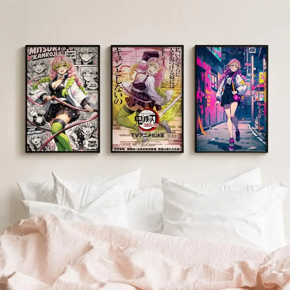 Anime Kanroji Mitsuri Poster HD Peel and Stick Waterproof Poster for Bedroom Office Dorm Decor
