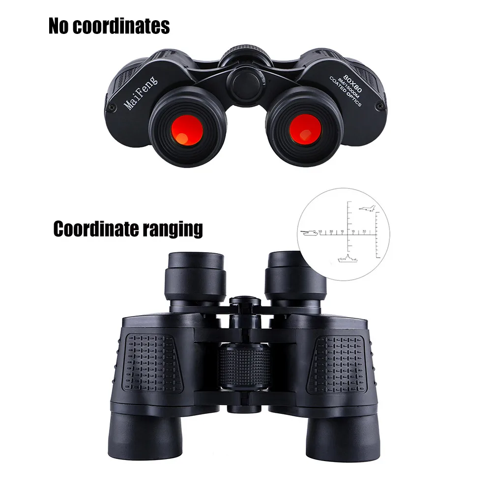 80x80 Binoculars Telescope Portable High Magnification FMC Coating BAK4 Lens with Storage Bag for Sports Concerts Bird Watching