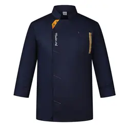 Uniforme de chef para homens, pequeno restaurante, hotel, cozinha, jaquetas de catering, cozinha, café, roupa de trabalho, preto e branco, roupa de chef com logotipo