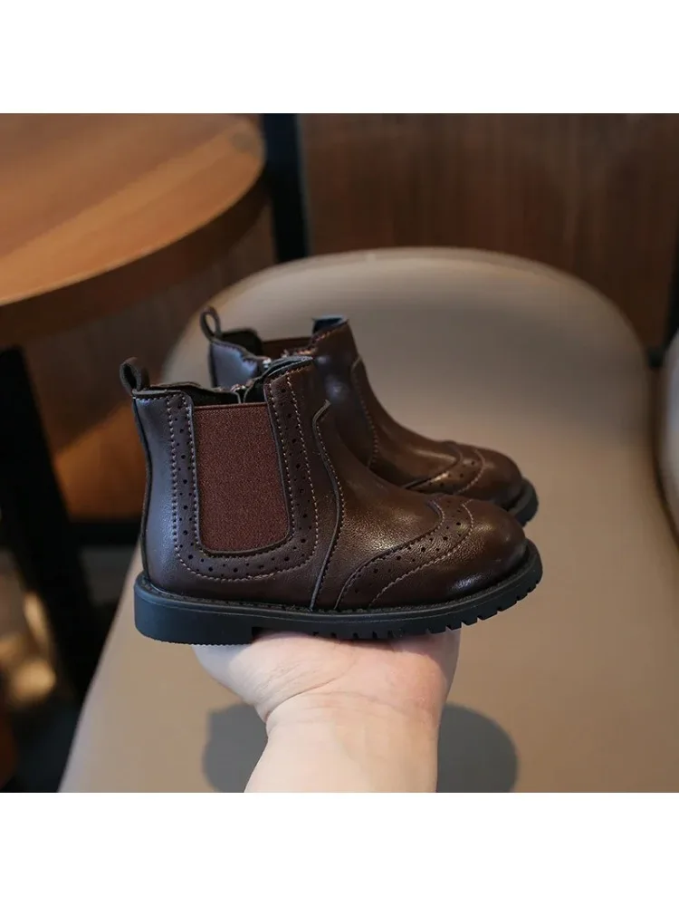 Jogerli automne hiver bébé garçons filles bottes décontractées Style rétro enfants semelle courte souple anti-dérapant enfants chaussures de plein air