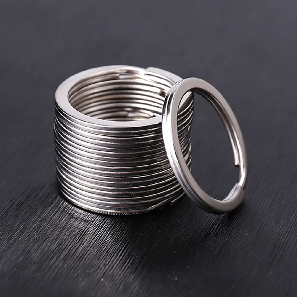 100 قطعة حلقات المفاتيح المستديرة حلقة سبليت الحديد القوية استبدال أسلوب بسيط سلسلة المفاتيح الثقيلة للاستخدام اليومي حلقة رئيسية