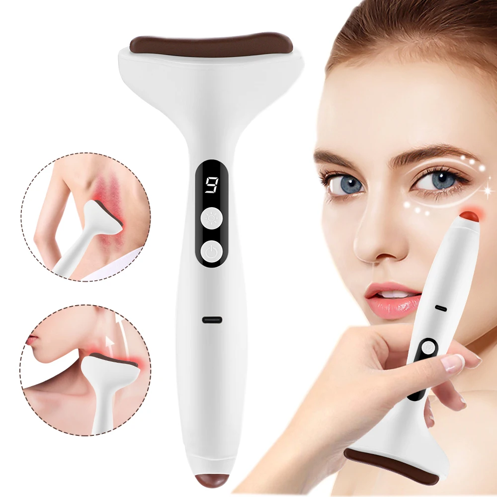 

Electric Guasha Massage Bian Stone Hot Compress Eye Massage Heating Vibration Scraping Board Neck Face Skin Lifting Device
