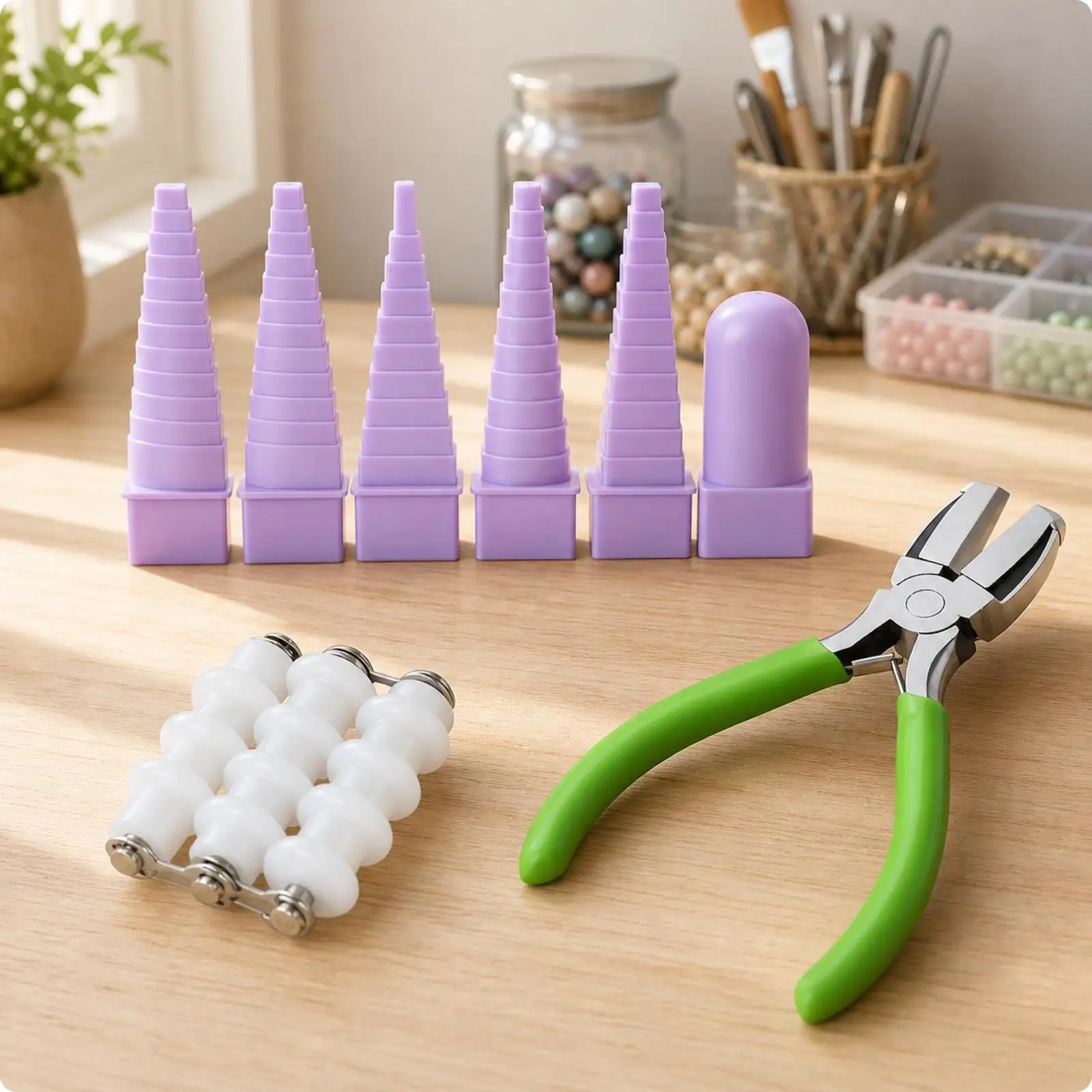 8 Pieces Wire Shaping Tool Assortment | Graduated Stepped Profiles, Coated Handles, Wire Forming Tool with Mandrels, for Craft